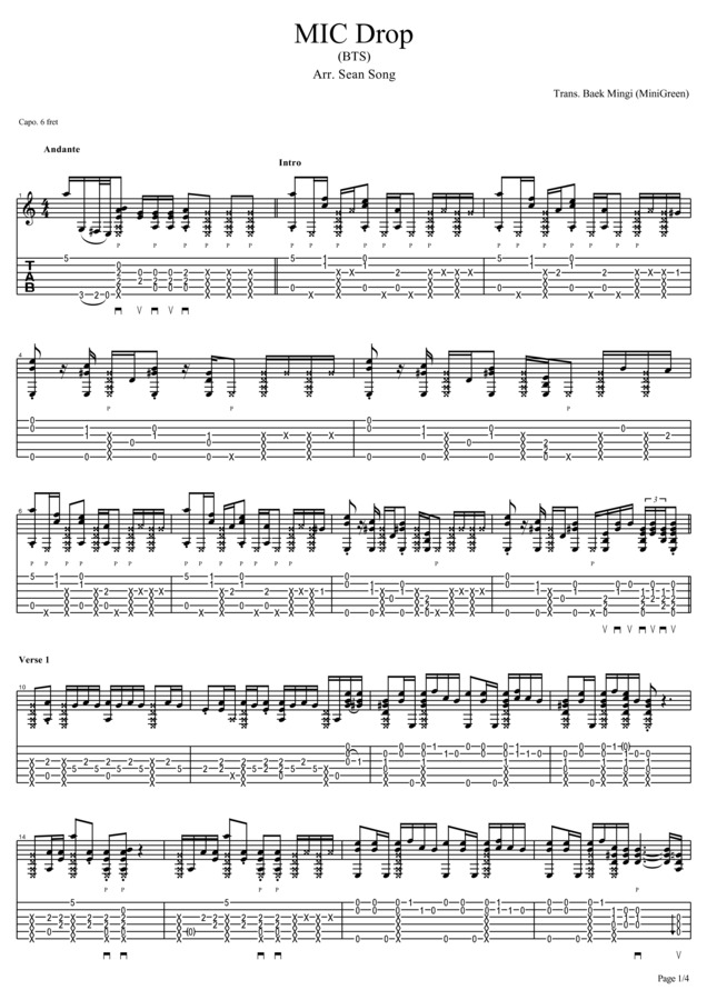 Sean Song > MIC Drop (마이크 드롭) BTS (방탄소년단)