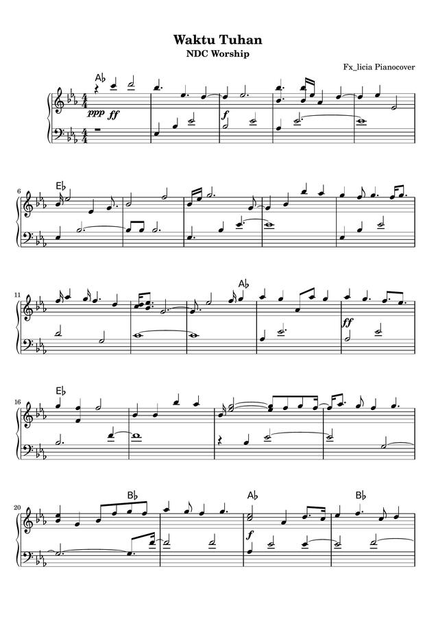 Waktu Tuhan Piano Sheet Waktu Tuhan Piano Sheet