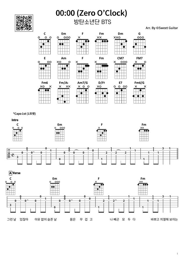 Bts Guitar Tabs Fingerstyle Easy