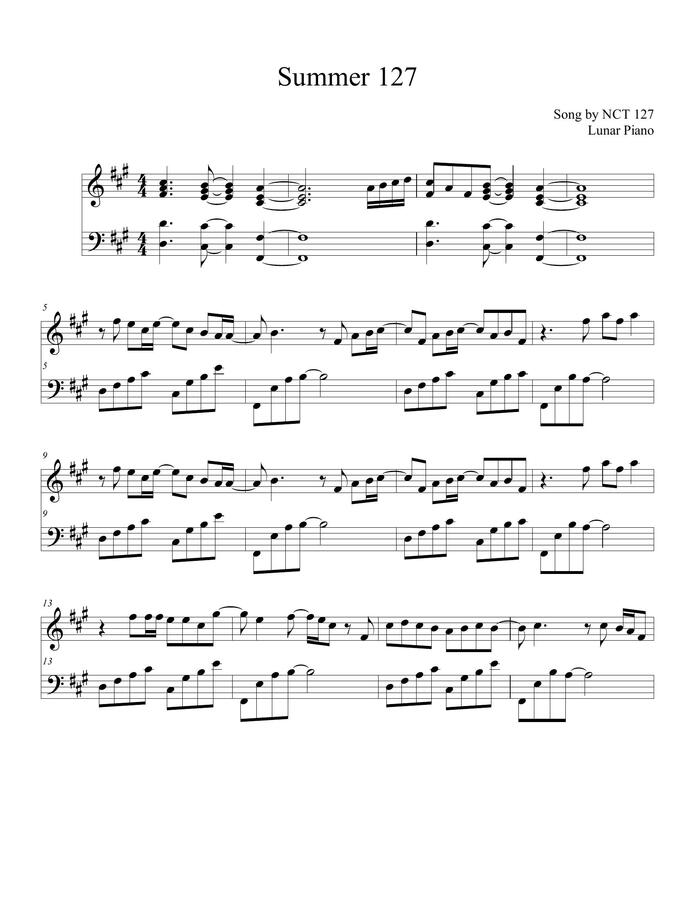 Lunar Piano Nct 127 Summer 127 By Lunar Piano