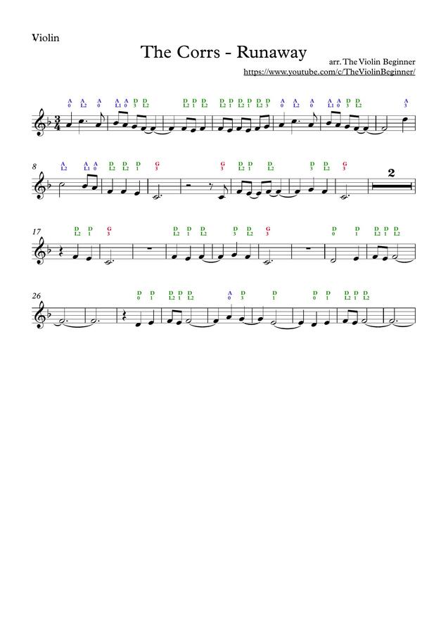 The Violin Beginner小提琴入門 > The Corrs Runaway