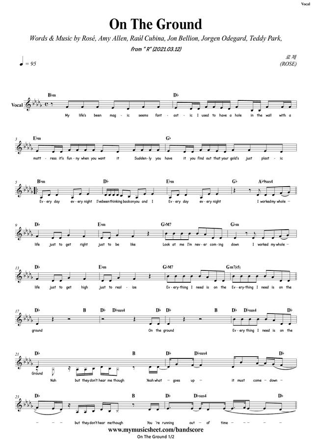 Bandscore > Rose On The Ground Vocal / Inst.