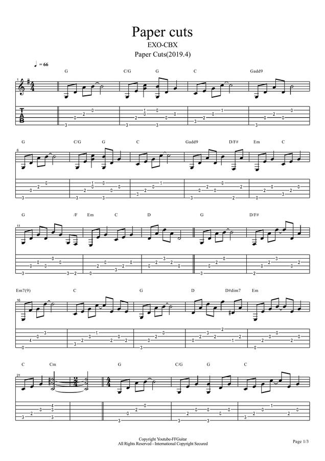 Ffguitar Exo Cbx Paper Cuts Guitar Cover