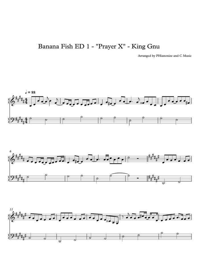 C Music King Gnu Banana Fish Ed 1 Prayer X Easy Version By Phianonize And C Music C Music King Gnu Banana Fish Ed 1 Prayer X Easy Version By Phianonize And C Music