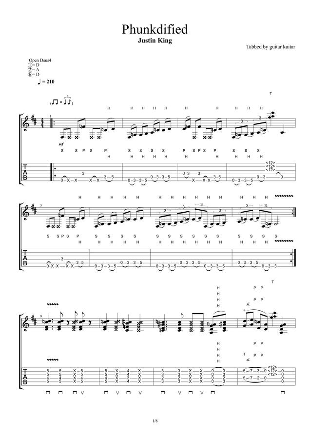 Guitar Kuitar Justin King Phunkdified Tab Sheet Music Guitar Kuitar Justin King Phunkdified Tab Sheet Music