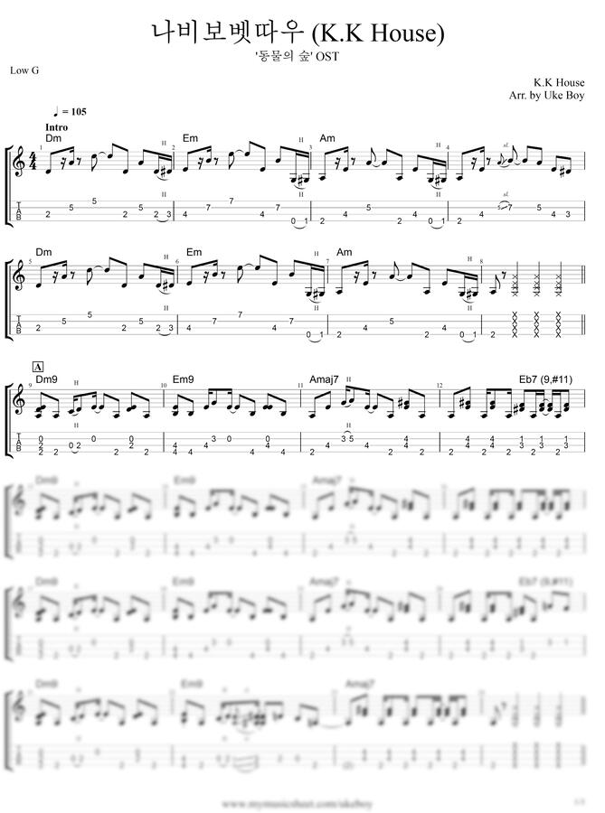 Uke Boy Tab K K House K K House Animal Crossing Ost By Uke Boy