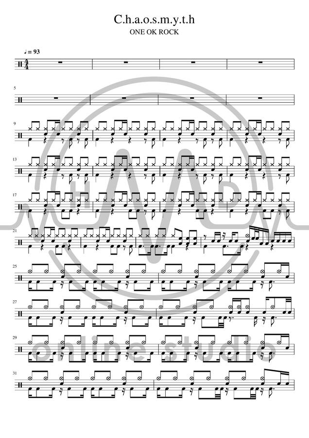 Hmd Online Studio One Ok Rock C H A O S M Y T H Drum By Hmd Online Studio