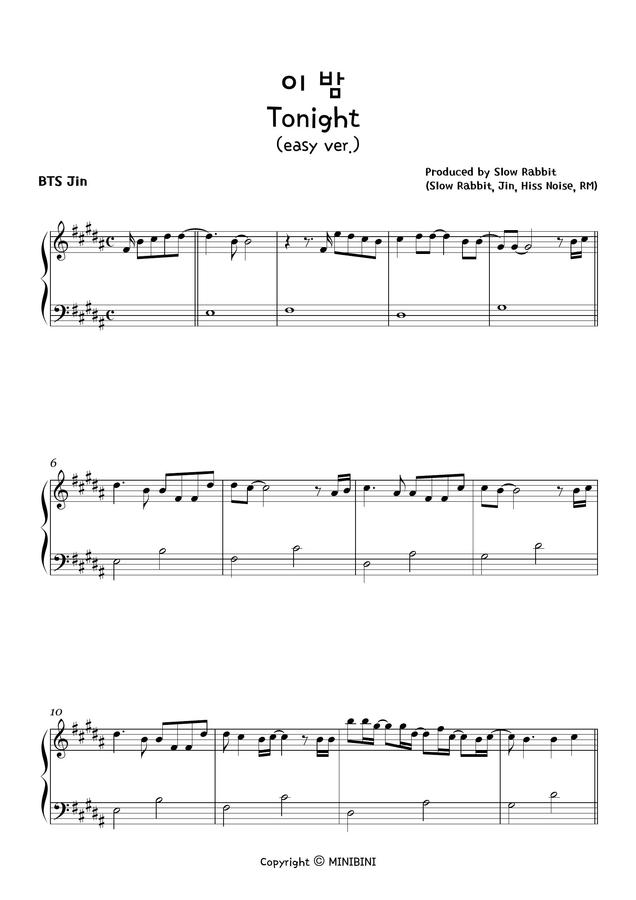 By Stereo Masters Online Bts Jin Tonight Chords