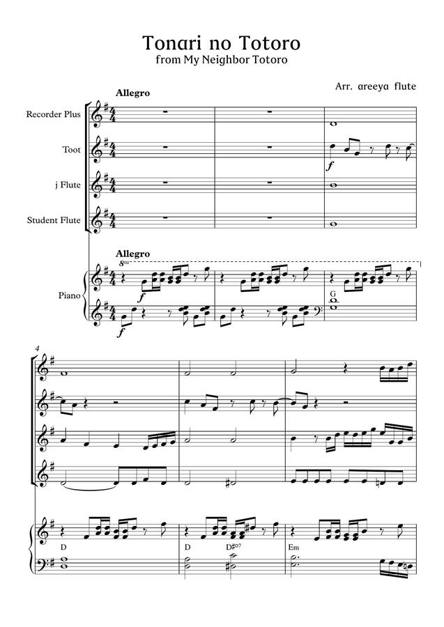 areeya flute > Joe Hisaishi Tonari no Totoro (My Neighbor Totoro OST